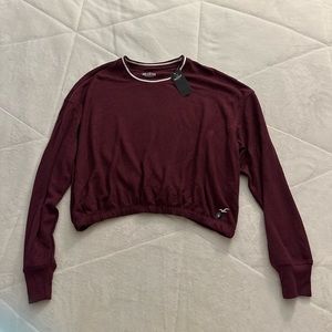 Maroon Hollister Cropped Long Sleeve